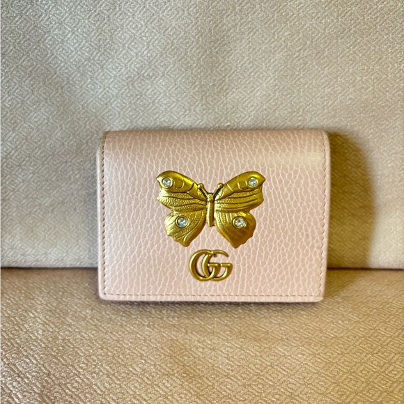 Gucci GG Pink Butterfly Embellished Wallet - Picture 1 of 8